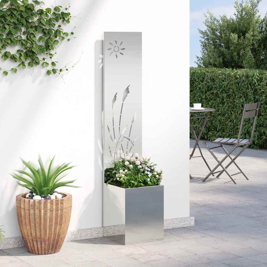 Garten Sichtschutz-Leinwand Silber 32 x 140 cm Verzinkter Stahl