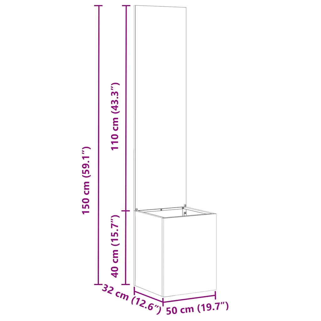 Garten Sichtschutz-Leinwand Silber 32 x 140 cm Verzinkter Stahl
