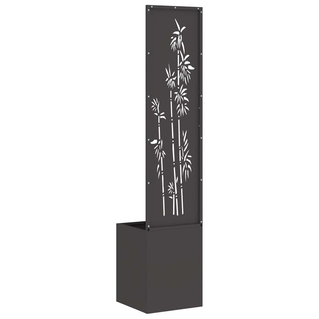 Garten Sichtschutz-Leinwand Floral Schwarz 32 x 140 cm