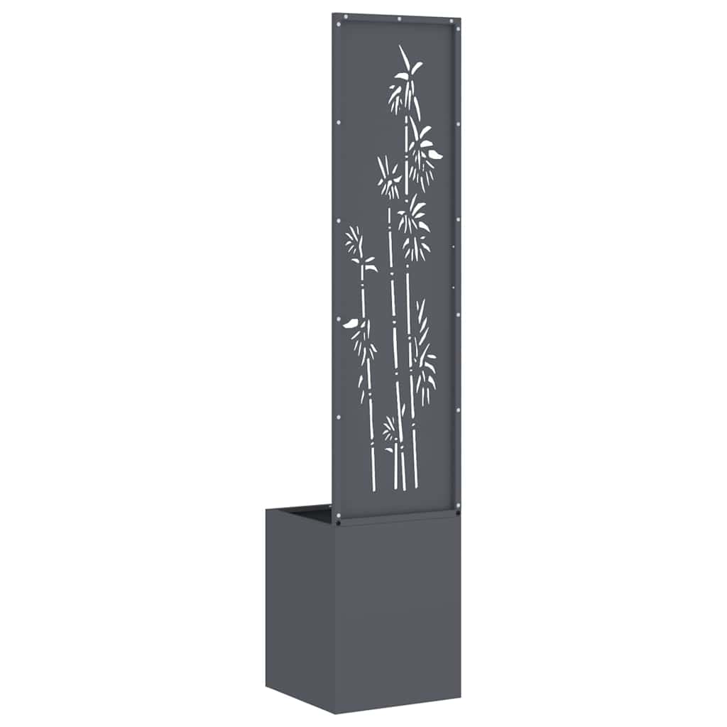 Garten Sichtschutz-Leinwand Floral Anthrazit 32 x 140 cm