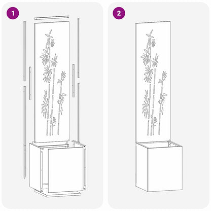 Garten Sichtschutz-Leinwand Floral Olivgrün 32 x 140 cm