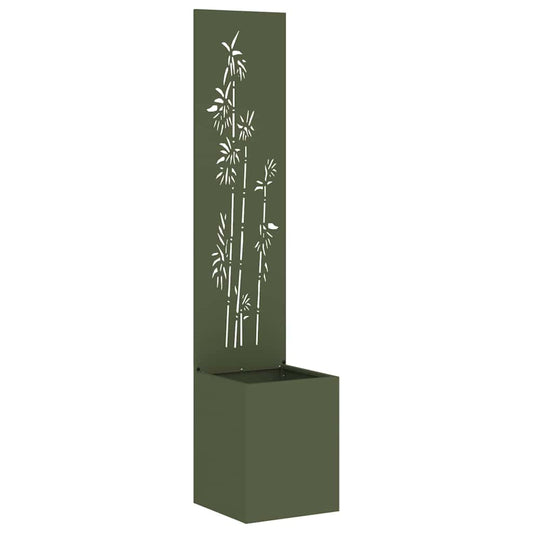 Garten Sichtschutz-Leinwand Floral Olivgrün 32 x 140 cm