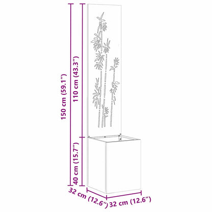 Garten Sichtschutz-Leinwand Floral Olivgrün 32 x 140 cm