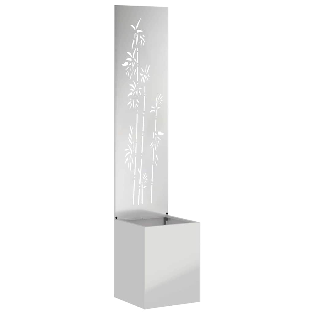 Garten Sichtschutz-Leinwand Silber 32 x 140 cm Verzinkter Stahl