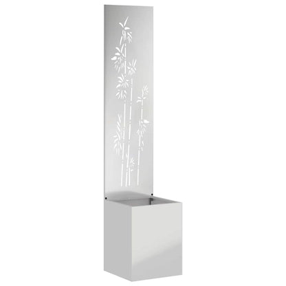 Garten Sichtschutz-Leinwand Silber 32 x 140 cm Verzinkter Stahl