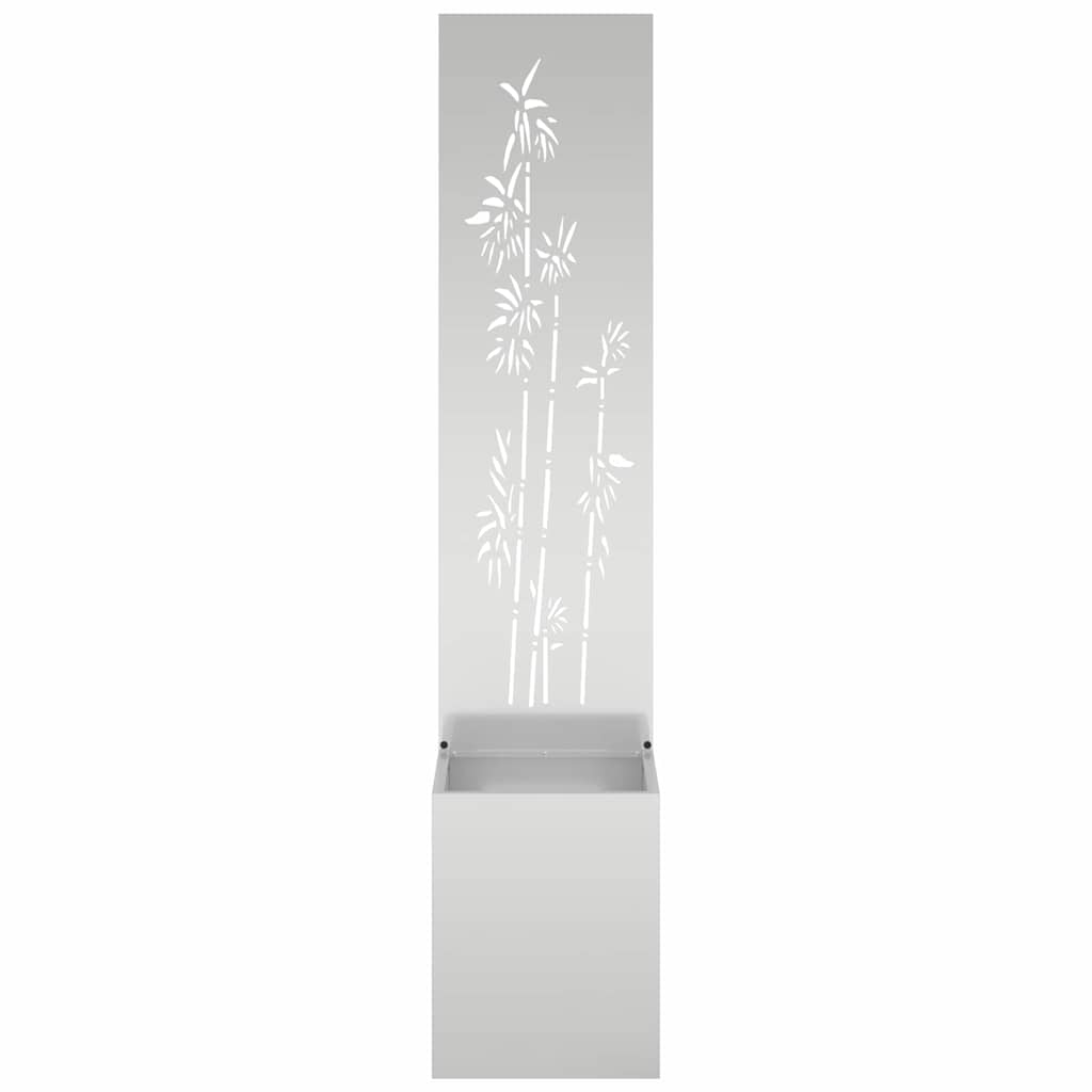 Garten Sichtschutz-Leinwand Silber 32 x 140 cm Verzinkter Stahl