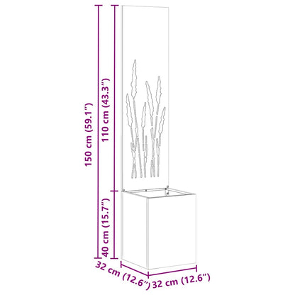 Garten Sichtschutz-Leinwand Silber 32 x 140 cm Verzinkter Stahl