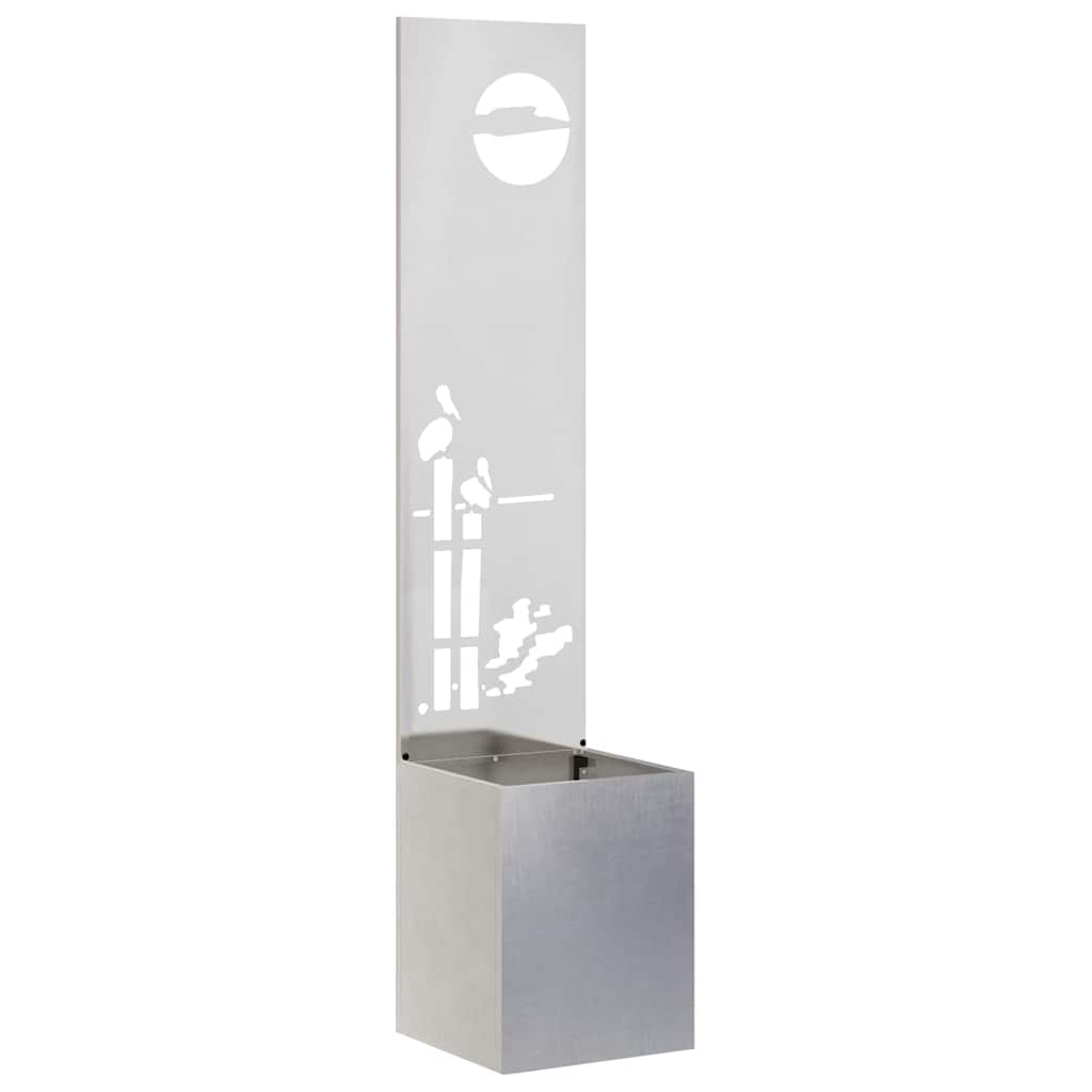 Garten Sichtschutz-Leinwand Silber 32 x 140 cm Edelstahl