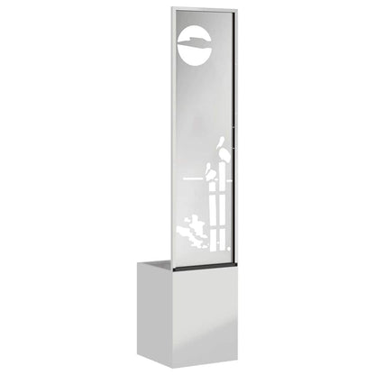 Garten Sichtschutz-Leinwand Silber 32 x 140 cm Verzinkter Stahl