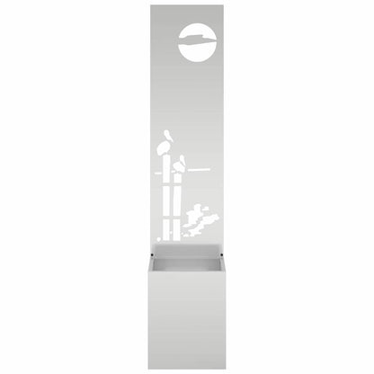 Garten Sichtschutz-Leinwand Silber 32 x 140 cm Verzinkter Stahl