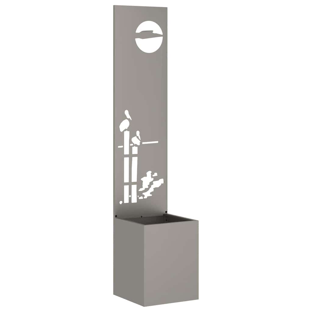 Garten Sichtschutz-Leinwand Rostig 32 x 140 cm Wetterfeststahl