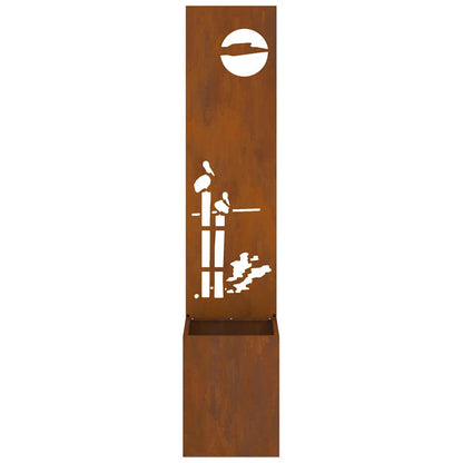 Garten Sichtschutz-Leinwand Rostig 32 x 140 cm Wetterfeststahl