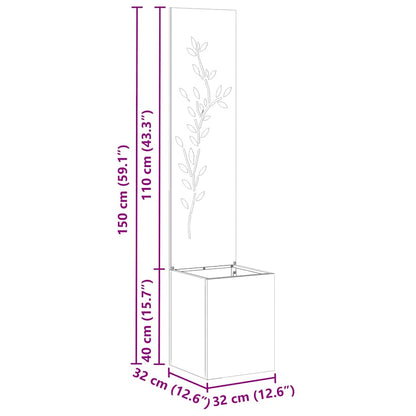 Garten Sichtschutz-Leinwand Floral Olivgrün 32 x 140 cm