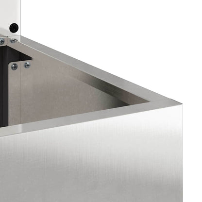 Garten Sichtschutz-Leinwand Floral Silber 32 x 140 cm Edelstahl