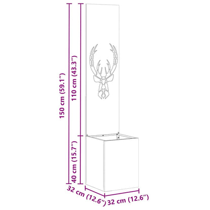 Garten Sichtschutz-Leinwand Tiermuster Weiß 32 x 140 cm