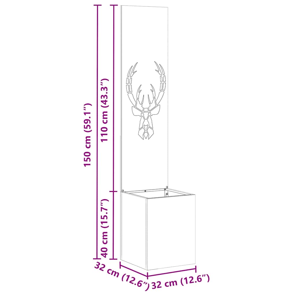 Garten Sichtschutz-Leinwand Tiermuster Anthrazit 32 x 140 cm
