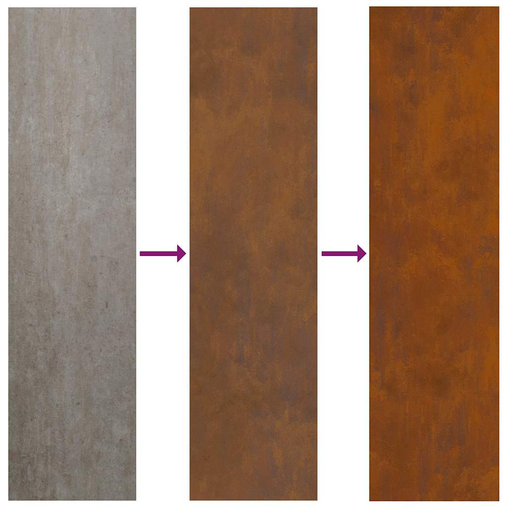 Garten Sichtschutz-Leinwand Rostig 32 x 140 cm Wetterfeststahl