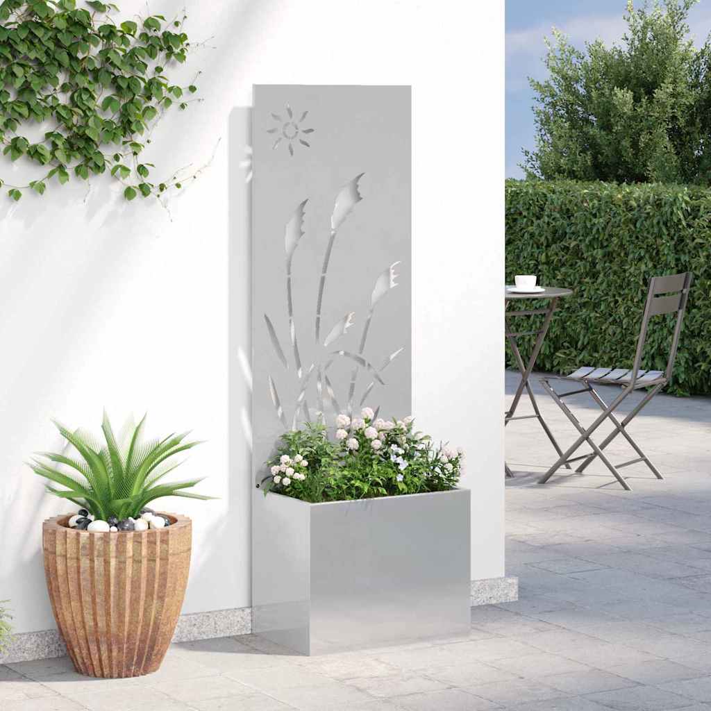 Garten Sichtschutz-Leinwand Silber 50 x 140 cm Edelstahl