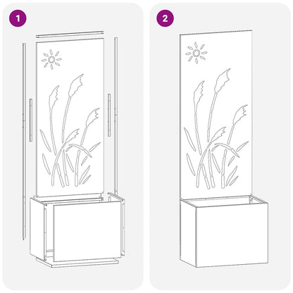 Garten Sichtschutz-Leinwand Rostig 50 x 140 cm Wetterfeststahl