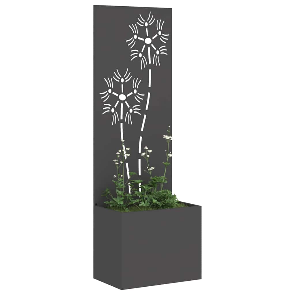 Garten Sichtschutz-Leinwand Floral Schwarz 50 x 140 cm