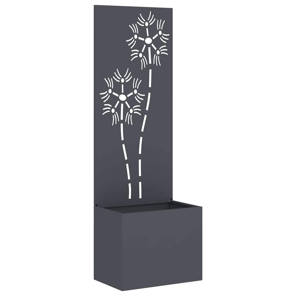 Garten Sichtschutz-Leinwand Floral Anthrazit 50 x 140 cm