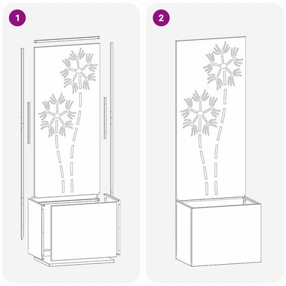 Garten Sichtschutz-Leinwand Rostig 50 x 140 cm Wetterfeststahl
