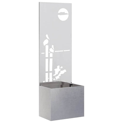 Garten Sichtschutz-Leinwand Silber 50 x 140 cm Edelstahl