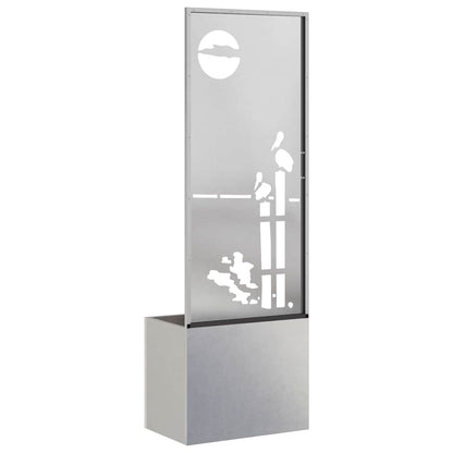 Garten Sichtschutz-Leinwand Silber 50 x 140 cm Edelstahl