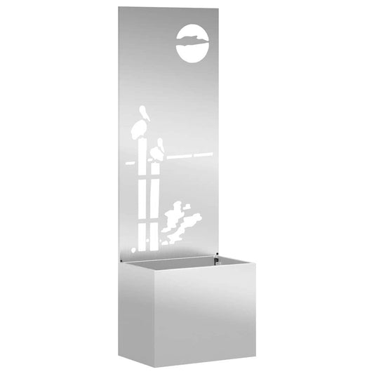 Garten Sichtschutz-Leinwand Silber 50 x 140 cm Verzinkter Stahl