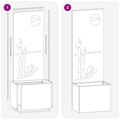 Garten Sichtschutz-Leinwand Rostig 50 x 140 cm Wetterfeststahl