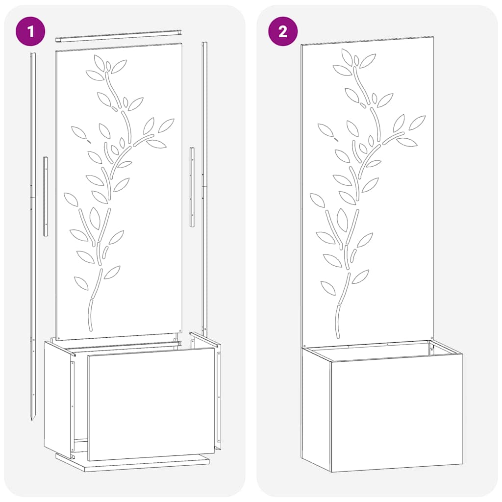 Garten Sichtschutz-Leinwand Floral Anthrazit 50 x 140 cm