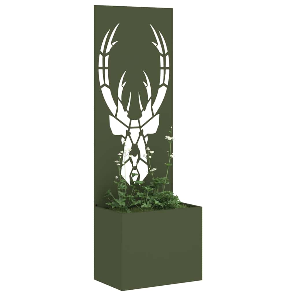 Garten Sichtschutz-Leinwand Tiermuster Olivgrün 50 x 140 cm