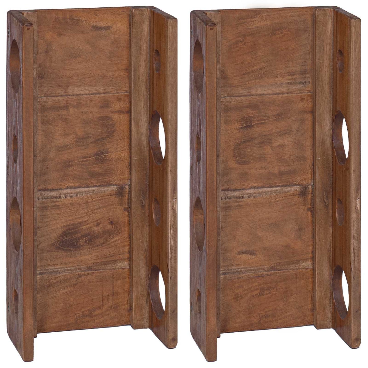 Regal Braun 24 x 13 x 54 cm Massives Mahagoni Holz