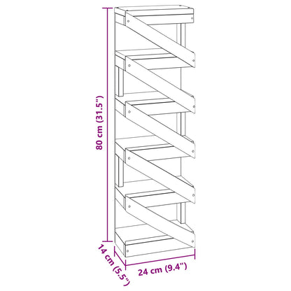 Regal Braun 24 x 14 x 80 cm Massives Mahagoni Holz