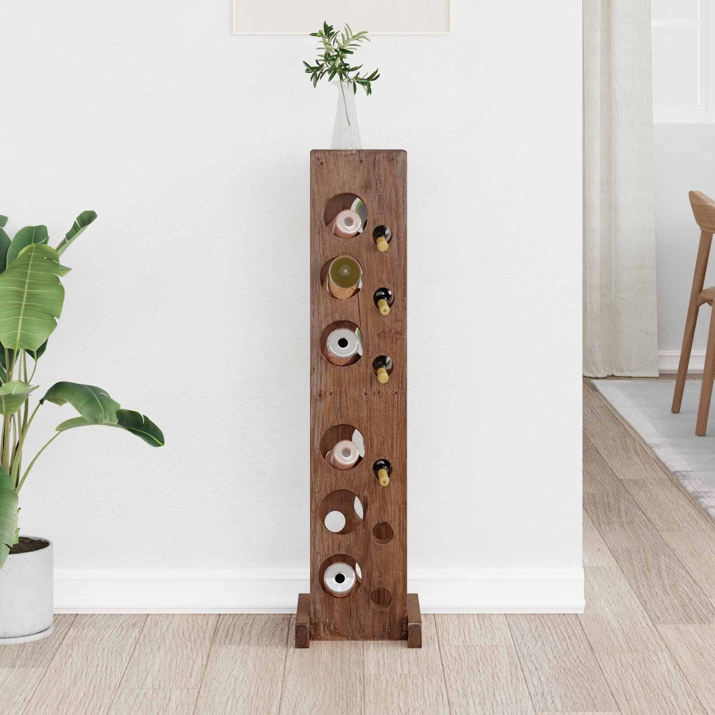 Regal Braun 20 x 25 x 100 cm Massives Mahagoni Holz