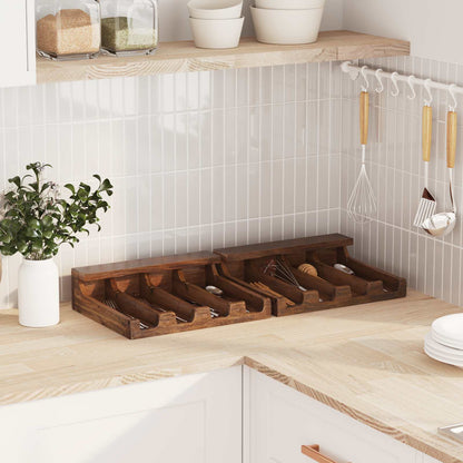 Gehäuse Braun 36 x 30 x 10 cm Massives Mahagoni Holz