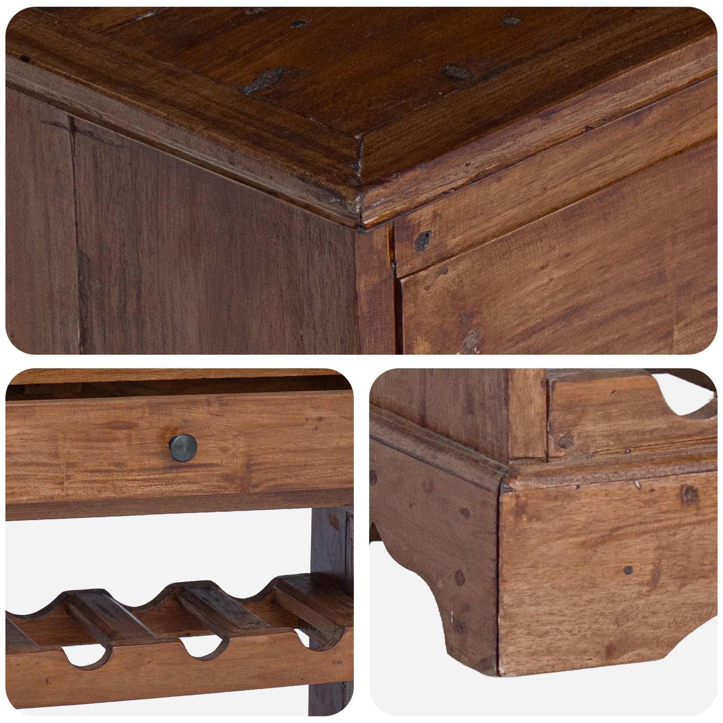 Weinregal Massives Mahagoni Holz