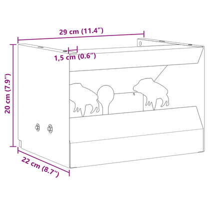 Kugelfangbox Schwarz 29 x 22 x 20 cm Stahl