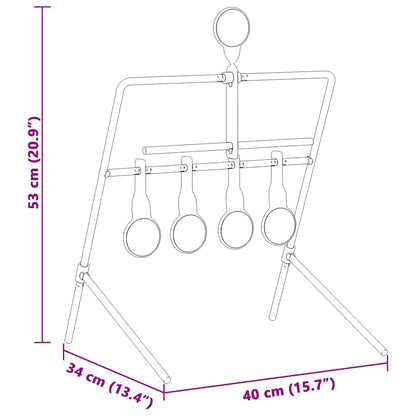Bersaglio azzerabile, nero, 40 x 34 x 53 cm, acciaio