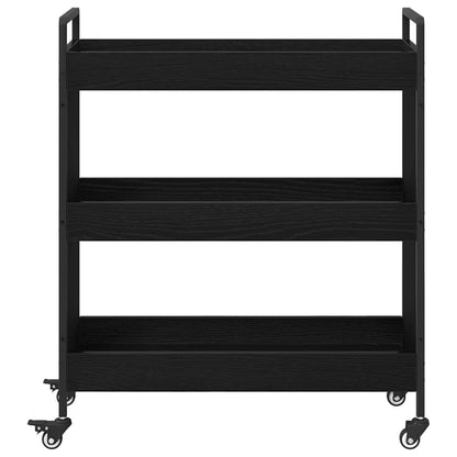 Küchentrolley Schwarz Eichen-Optik 70 x 30 x 82 cm