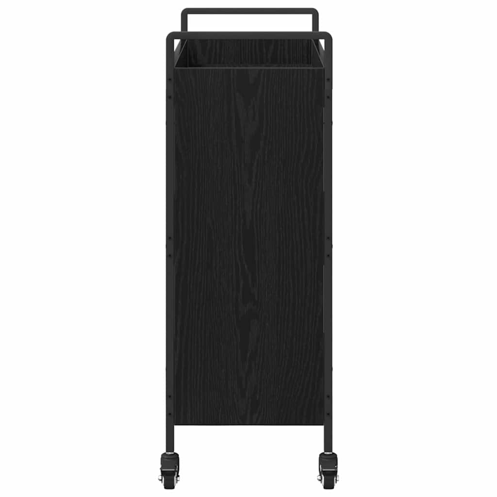 Küchentrolley Schwarz Eichen-Optik 70 x 30 x 82 cm