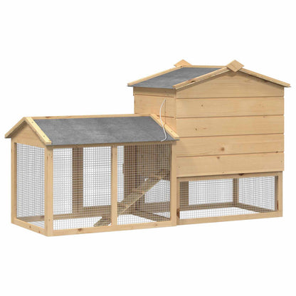 Hühnerunterkunft 2 pcs Braun Massives Kiefernholz