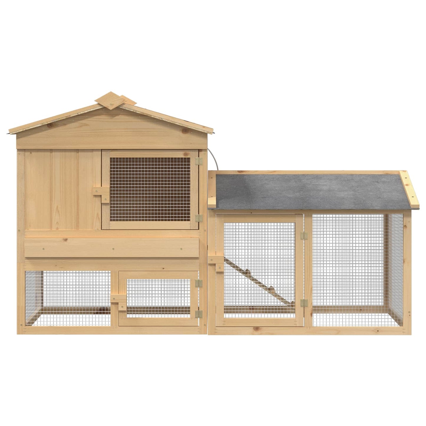 Hühnerunterkunft 2 pcs Braun Massives Kiefernholz