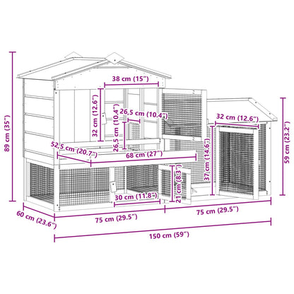 Hühnerunterkunft 2 pcs Braun Massives Kiefernholz