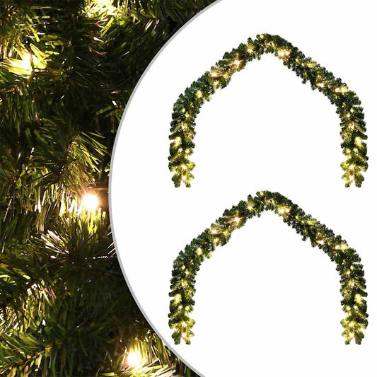 Weihnachtsgirlande mit 600 LEDs 2 pcs Grün PVC
