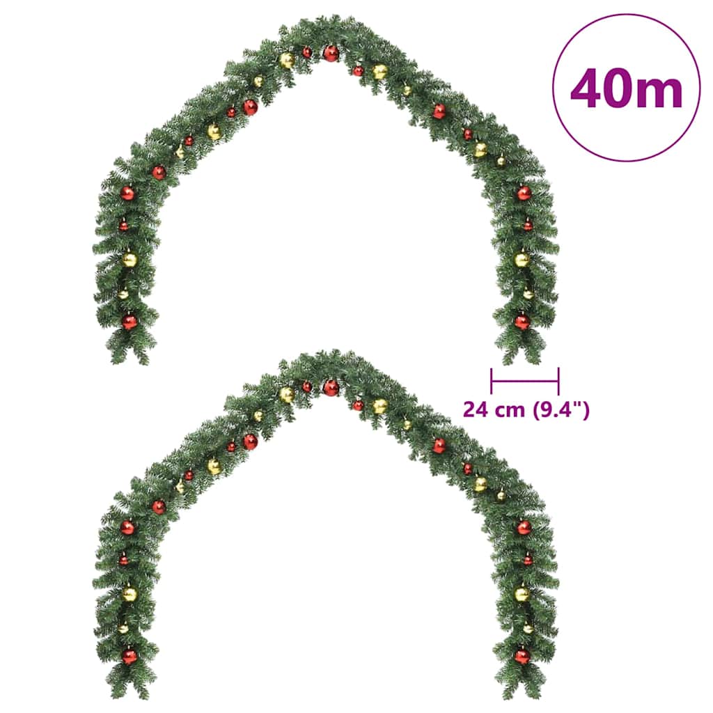 Weihnachtsgirlande mit 600 LEDs 2 pcs Grün PVC