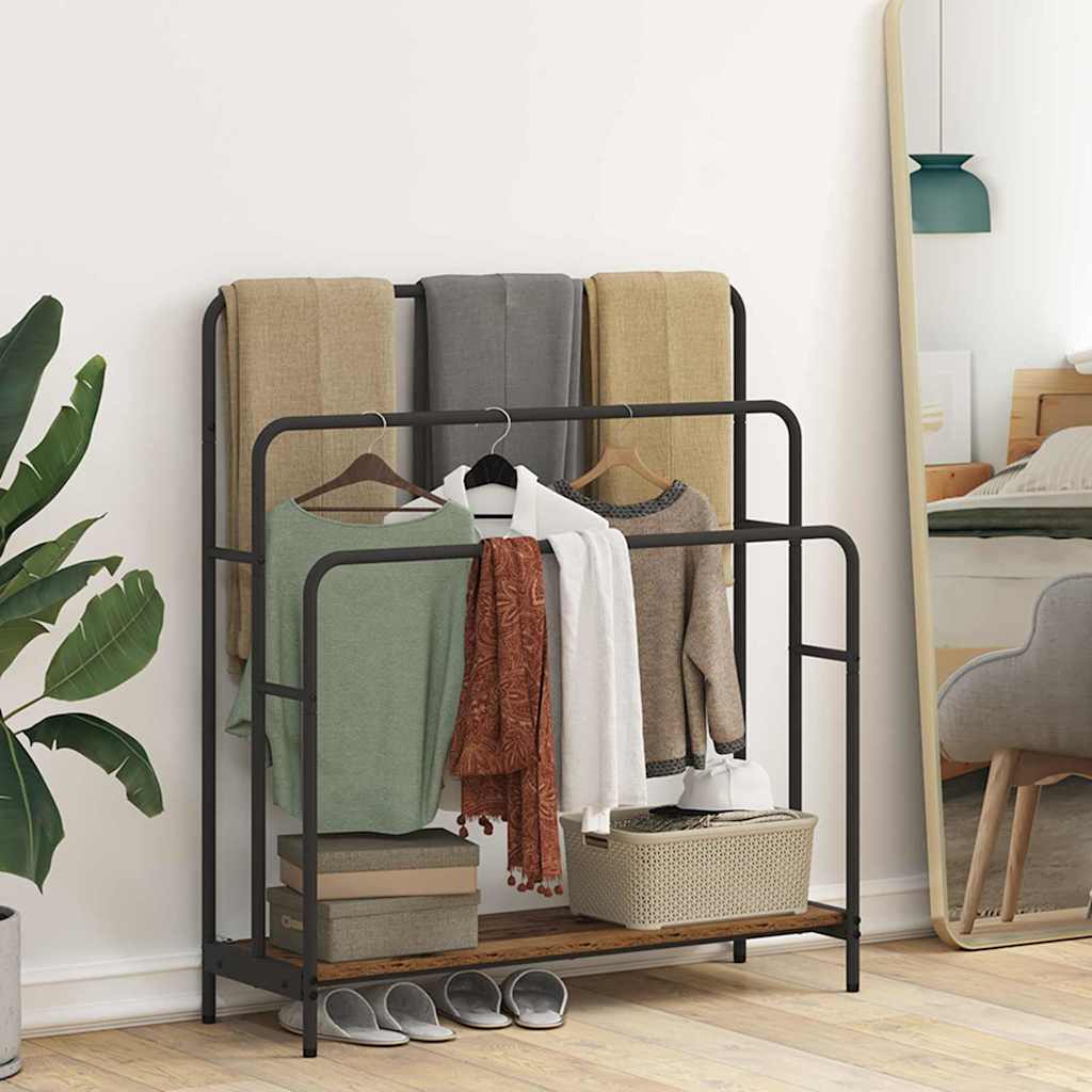 Appendiabiti in legno di recupero, 90 x 30 x 100,5 cm, legno ingegnerizzato.