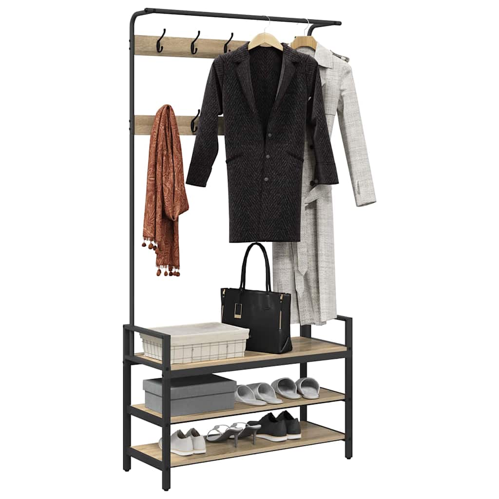 Garderobenständer Sonoma-Eiche 95 x 34 x 184 cm Holzwerkstoff