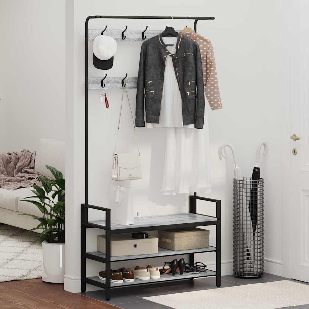 Appendiabiti, grigio Sonoma, 95 x 34 x 184 cm, legno ingegnerizzato