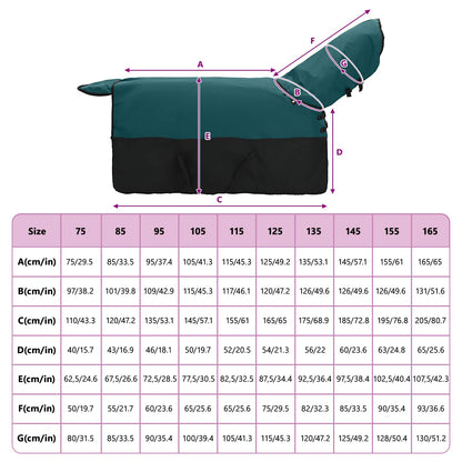 Coperta per cavalli, verde scuro e nero, 95 cm, poliestere